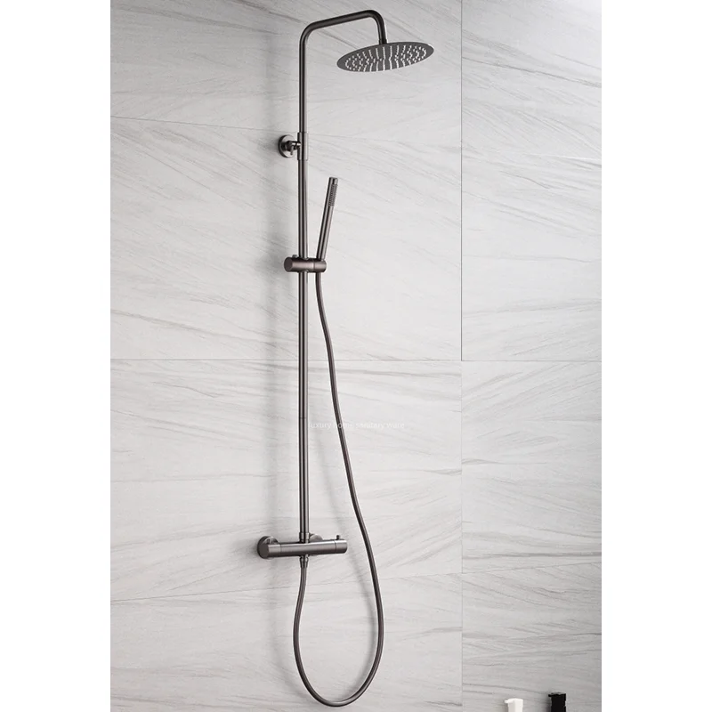 Bathroom Shower Faucet Thermostat Mixer Faucet Gun Gray Bathtub Shower System Thermostat Mixer Thermostat Shower Kit