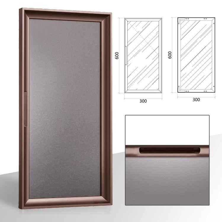 6063 T5 T6 Powder Coated Aluminum Extrusion Profiles Modern Minimalist Luxury Modular Custom Metal Frames for Wardrobe Door