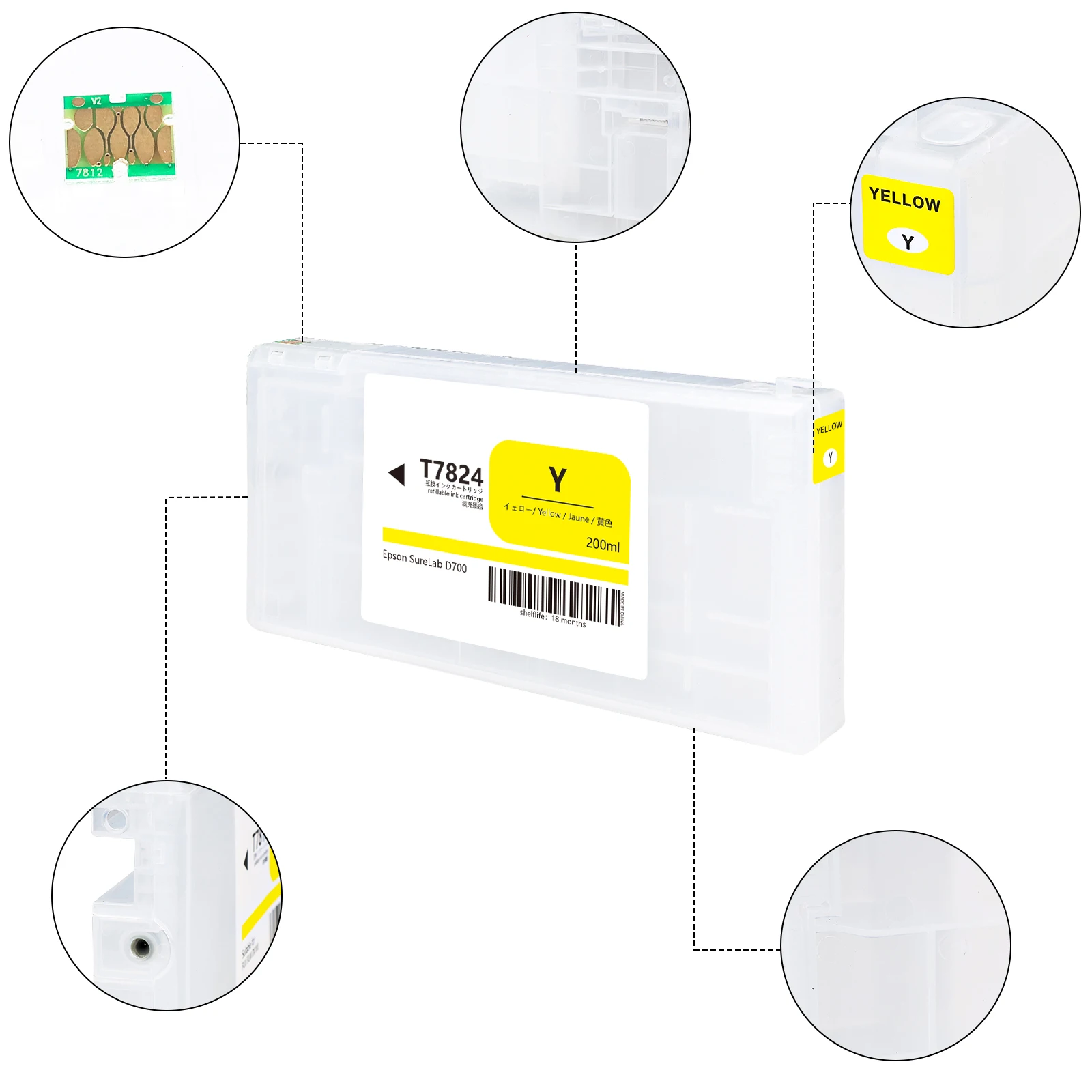 200ml Ink Cartridge Surelab D700 Refill Ink Cartridge for epson Printer