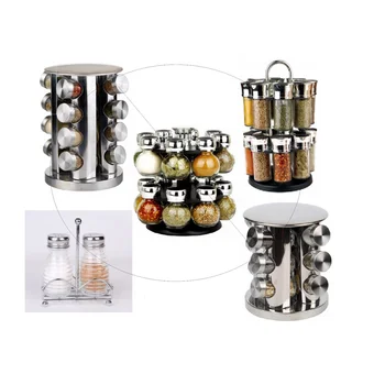 Spice Rack with 30 Glass Spice Jars, 80 Labels, 5 Measuring Spoons Set –  Senken Knives