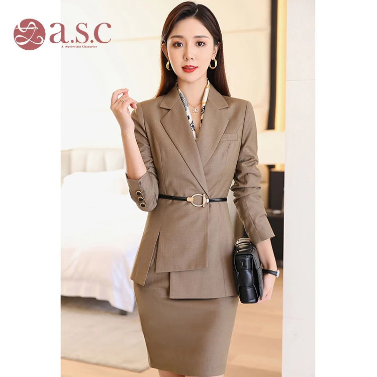 Wholesale Korean Latest Design Office Suit Pants Suits Woman Skirt Set ...