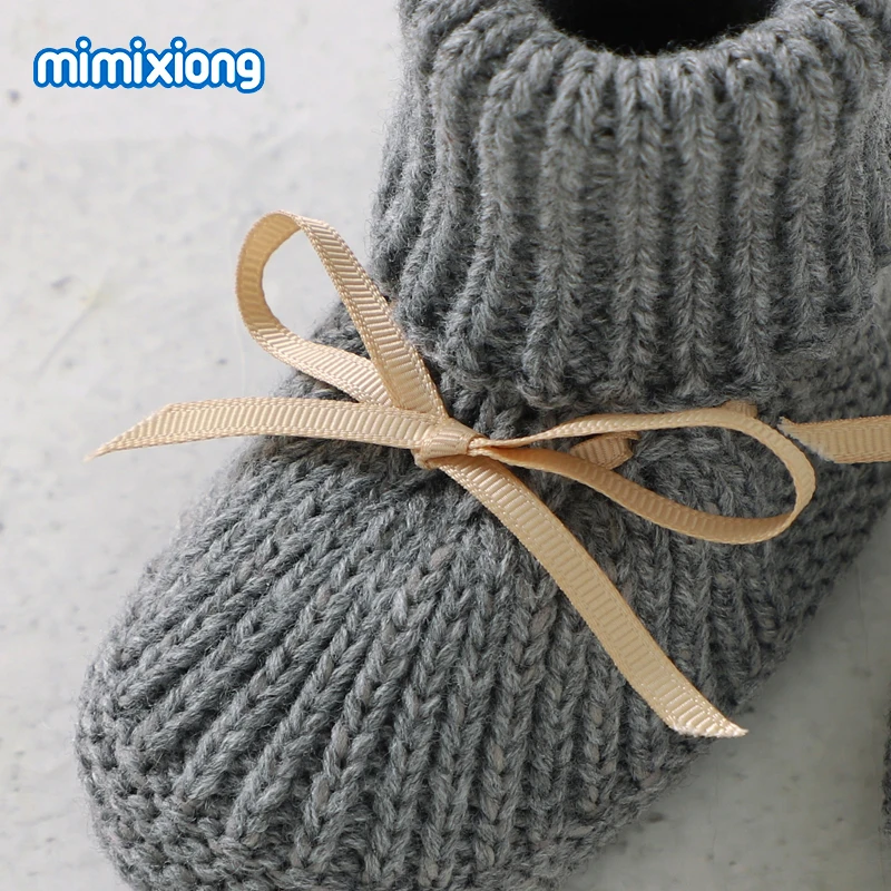 Mimixiong, оптовая продажа, трикотажная обувь для новорожденных, детские перчатки, однотонные теплые зимние перчатки для мальчиков и девочек