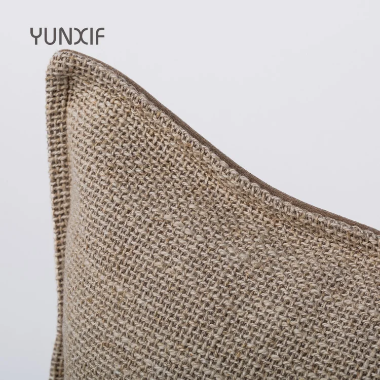 Nouvelle housse de coussin personnalisée, style minimaliste japonais, marron, infroissable et résistante, pour agrémenter le canapé du salon._voghion.com