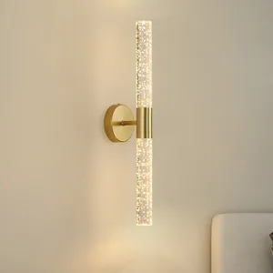 Minimalist Design Modern Gold Luxury Metal LED Wall Lamp for Home Bedroom Decor Glass Wall Lights
