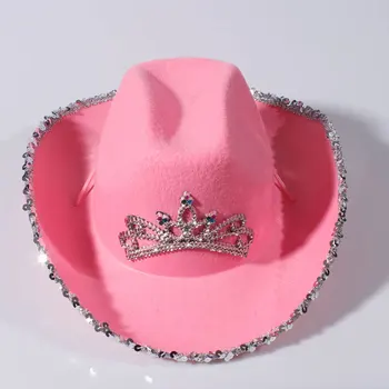 Crown Pink Cowgirl Hat - Blinking Cowgirl Accessories display picture 2