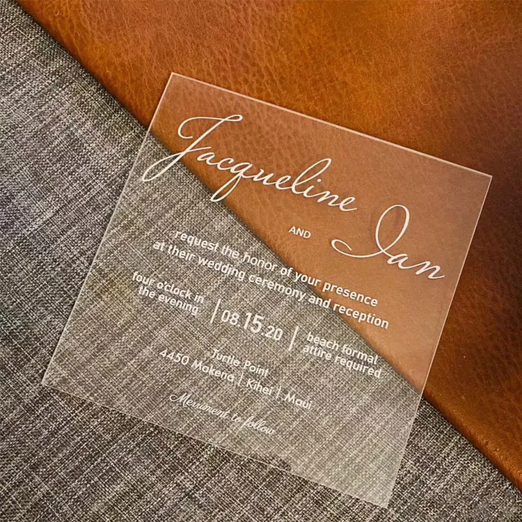 Пользовательские дизайнерские настольные приглашения Роскошные греческие прозрачные карты меню для свадьбы