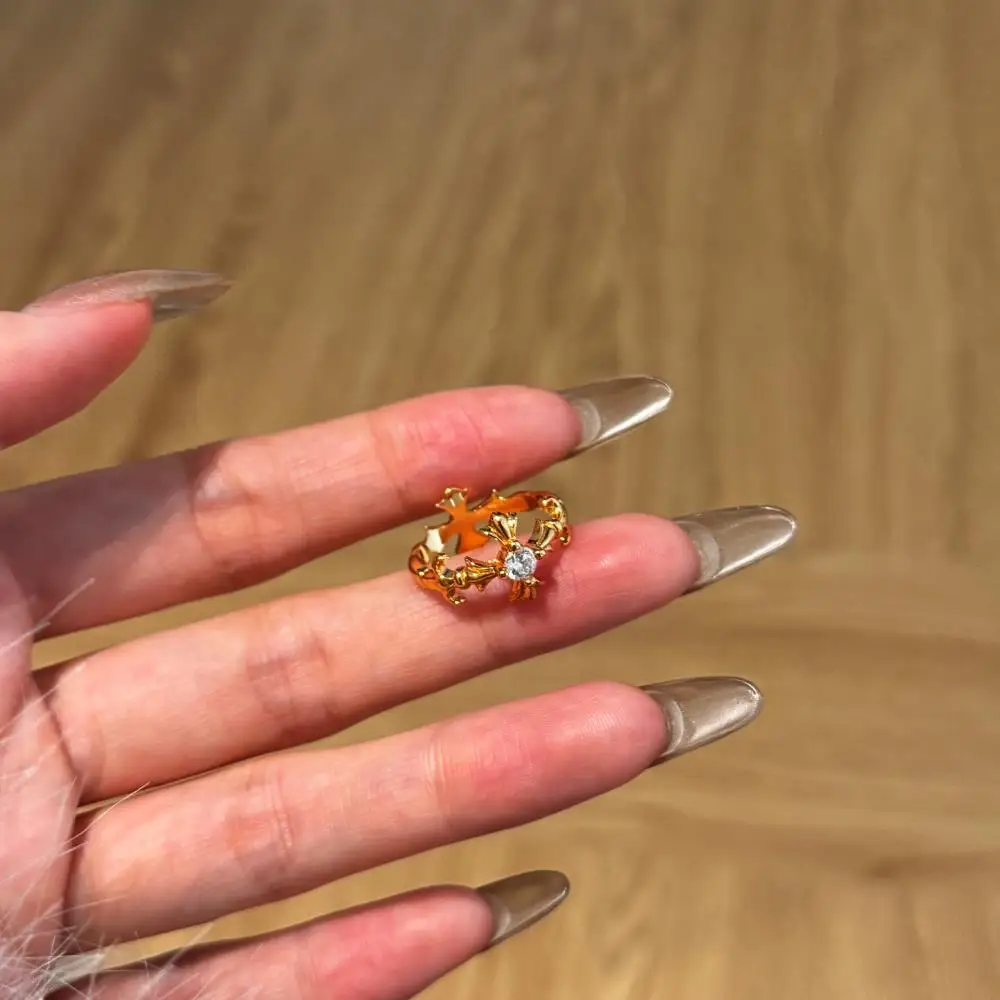 KAKODIY New 5A Red Cubic Zirconia Stackable 925 Sterling Silver Gold Plated Ring Jewelry for Women detail 3