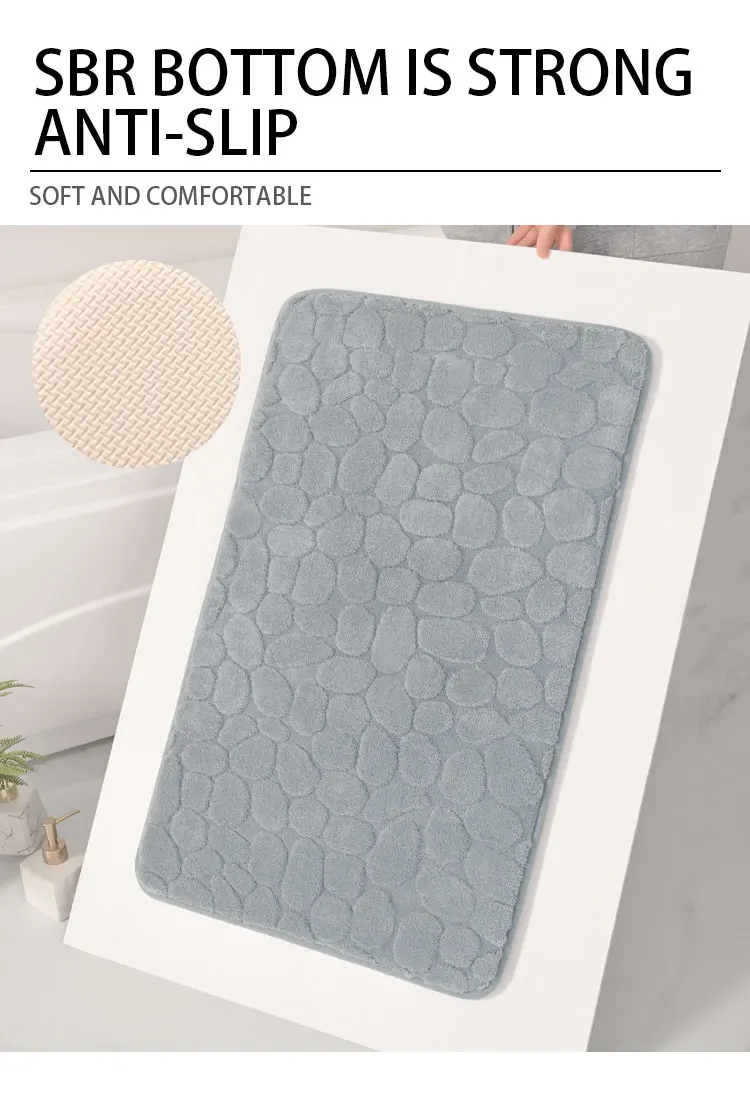 40*60cm Hot Sale Minimalist Memory Foam Bath Rug Geometric Cozy Machine Washable Bath Mat For Living Room/Bedroom/Baby Room manufacture