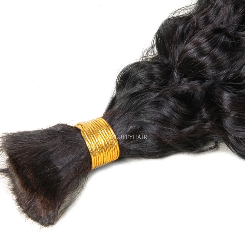 Capelli umani ondulati bagnati, in massa, proporzione più lunga, treccia umana, brasiliana Remy, riccia sciolta_voghion.com