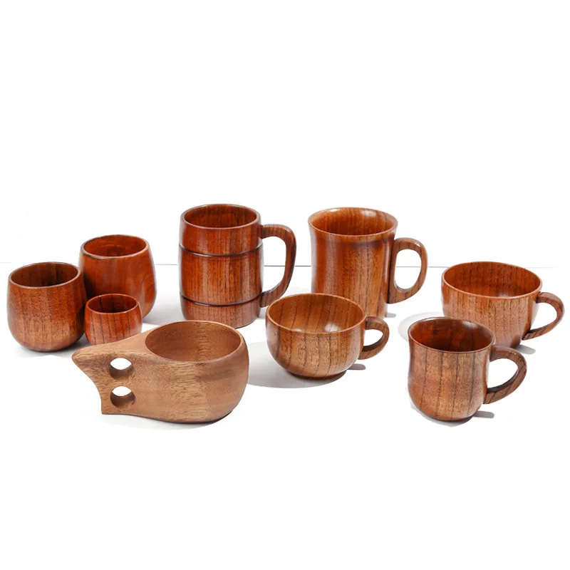 Чашки из массива дерева в японском стиле для ресторанов