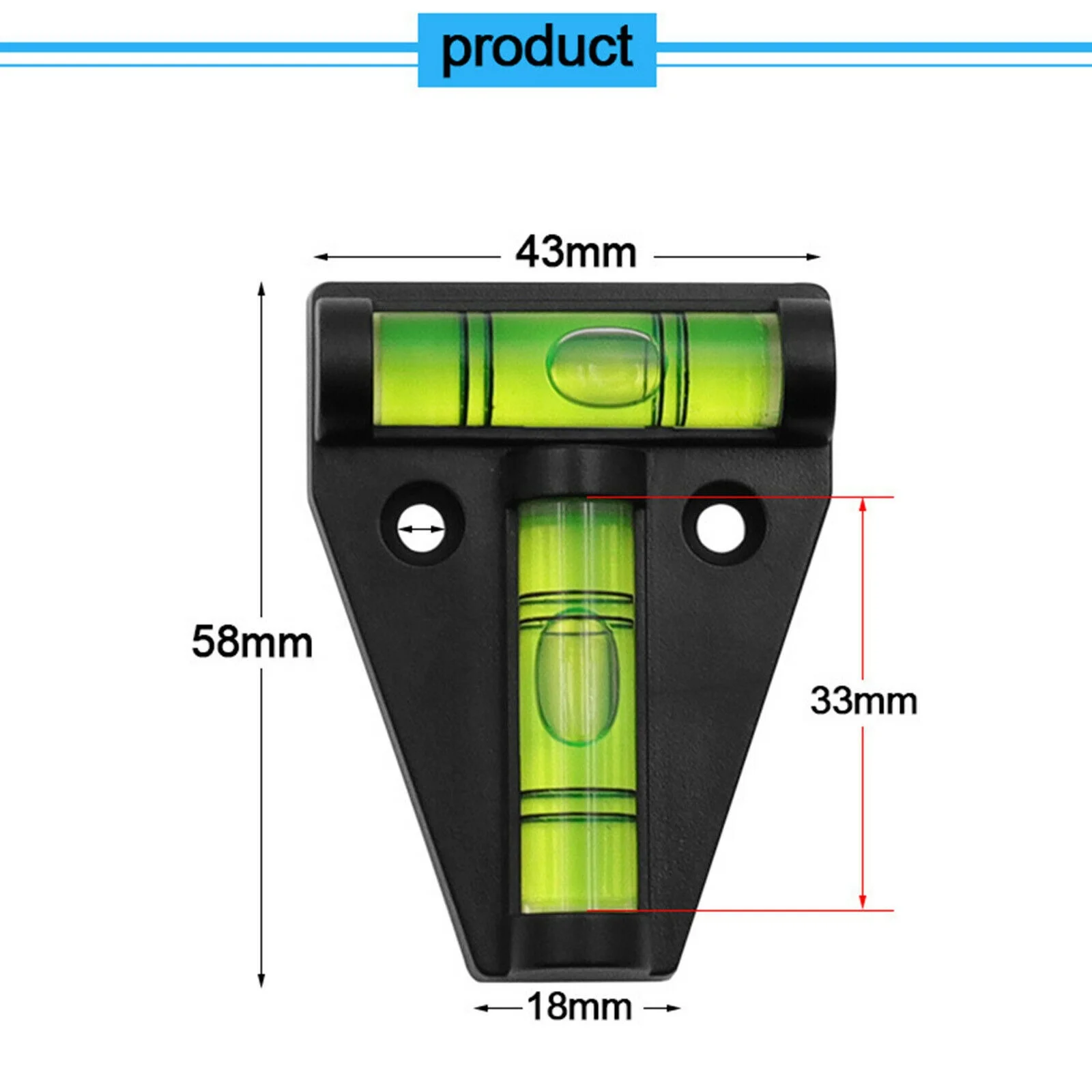 T-type Mini Spirit Level Calibrator Horizontal Bubble Balancer Triangle ...