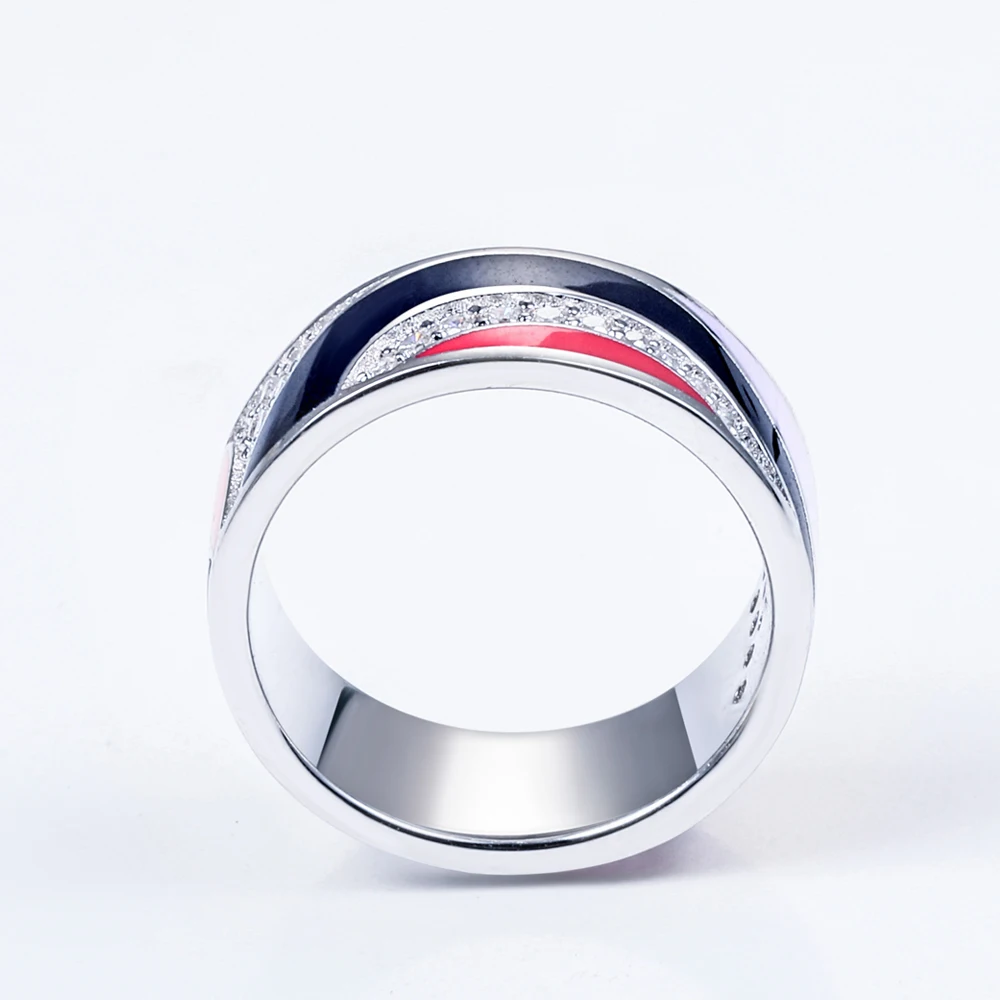 Tonglin Custom Best Selling Enamel Paint for Jewellery Sterling 925 Silver Fake Diamond Rings Men