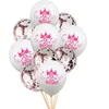 White with pink rose gold confetti