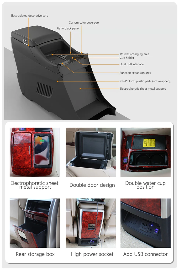 Djzg Car Auto Interior Accessories Modify Kit Car Armrest Center