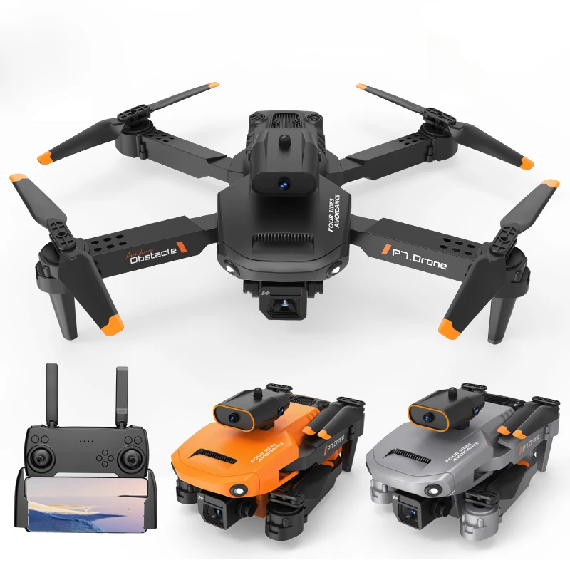 P7 New Mini Drone 4k 1080p Hd Camera Wifi Fpv Air Pressure Altitude Hold  Gray Foldable Quadcopter Drone