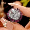 Anillo de diamantes blancos-Tamaño abierto