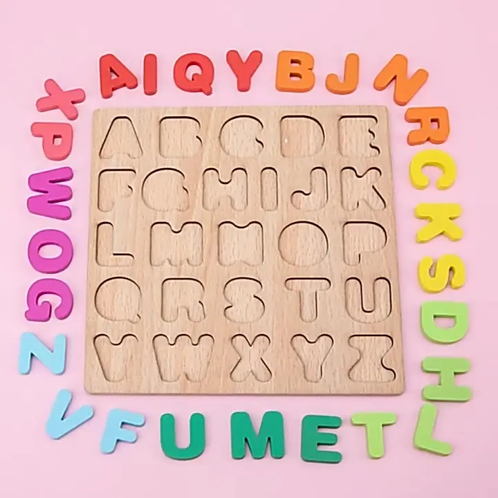 Wholesale 3D Three-dimensional Wooden Puzzles Numbers Shapes Letters Puzzle Blocks Children Educational Toys