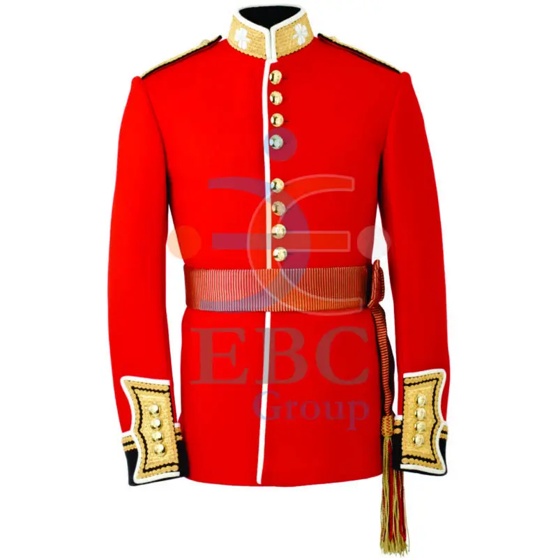 OEM Marching Band Uniform Jacket Tunic Coat Upper Premium Quality Customized Tailored with Gold Laces and Brass Buttons Tunic
