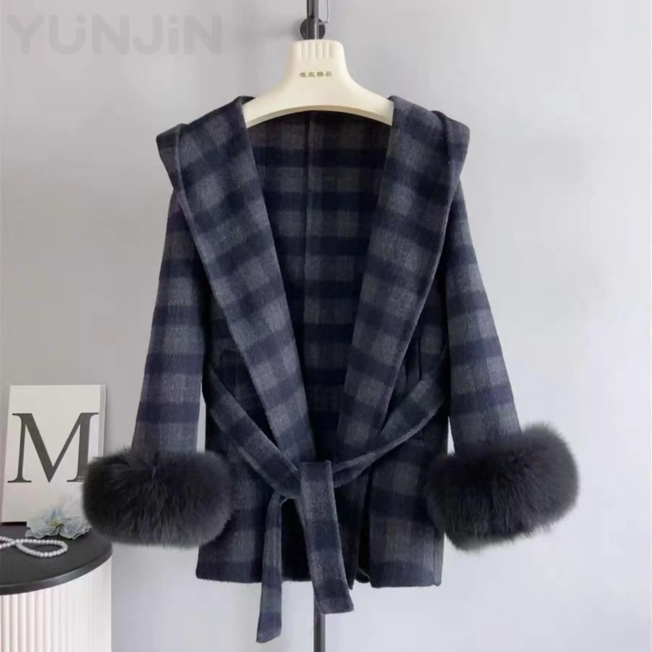 Autumn Winter Wool Blend Coat Women High End