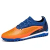 Unghie schiacciate blu arancio