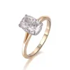 Anillo de diamantes moissanita de oro amarillo de 14 quilates