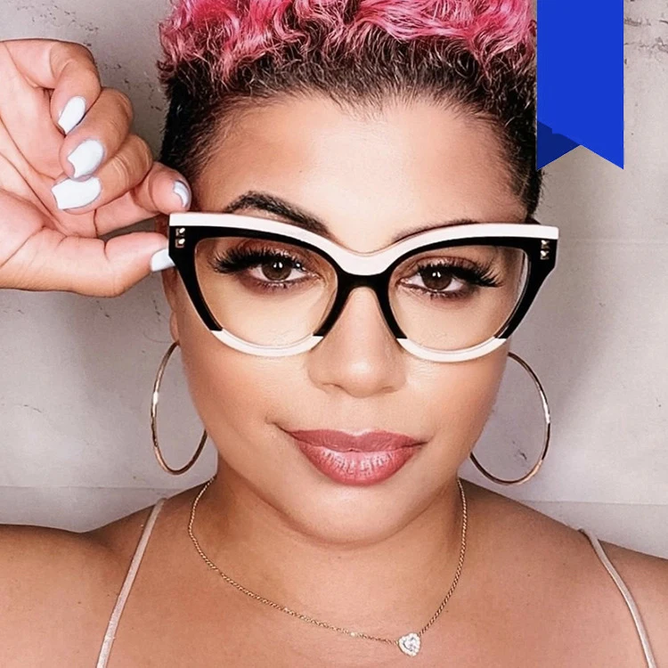 VICKY Occhiali Da Vista Quadrati Da Donna Cat's Eye Montature Per Occhiali Da Lettura Anti-luce Blu Personalizzabili Miopia Ipermetropia PFD2164 - Foto 11