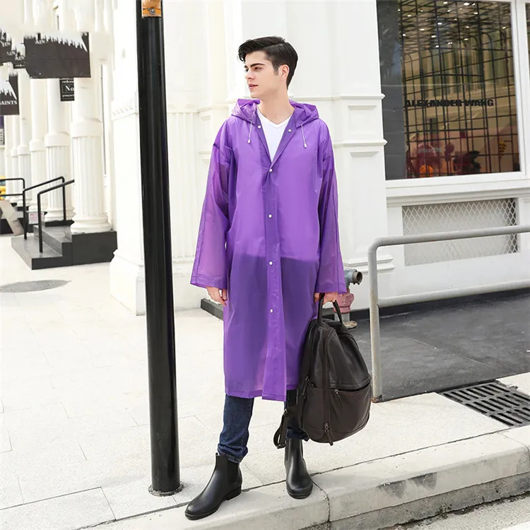 Travelsky недорогая PEVA модная длинная прозрачная водонепроницаемая ткань мужская для дождевика центральный Дождевик Пончо