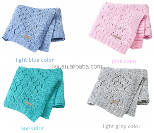 Warm Newborn Swaddle Blanket 100% Cotton Knitted Baby Blankets details