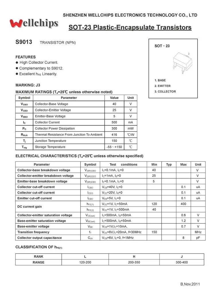 S9013 Transistor S8050 S8550 Sot23 Npn 9014 S9012 S9014 S9015 S9018