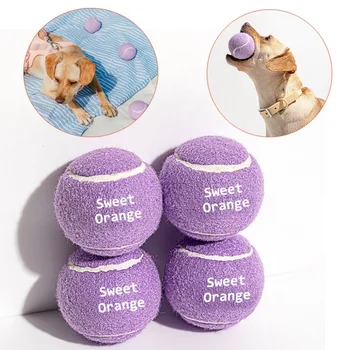 Wholesale Custom Logo Chew Rubber Exercise Training interactive Pet Ball Throwing Small Tennis Dog Ball Toy With logo For Dogs