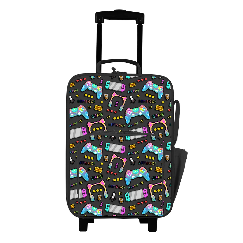 Sublimation Print Kids Airport Luggage Trolley Mini Wheeled