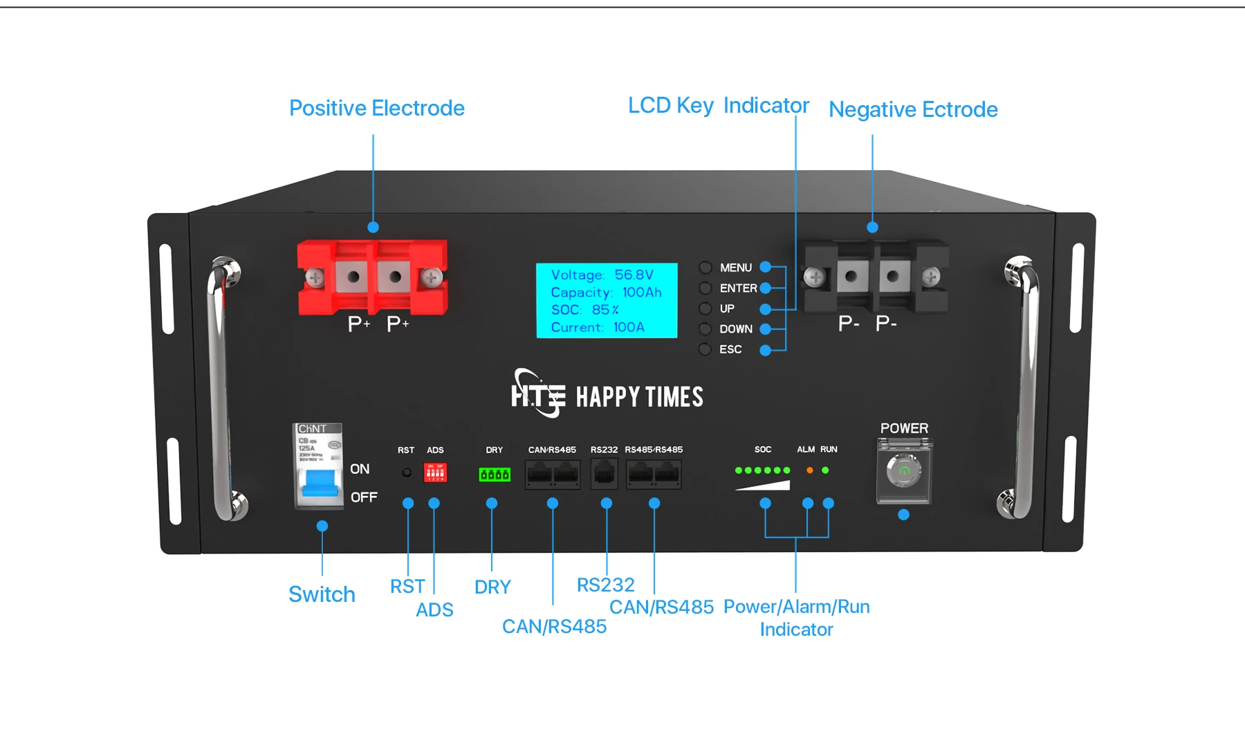 2024 HTE server rack lifepo4 solar batteries 48V 51.2V 5kwh 10kwh 15kwh 20kwh 30kwh 40kwh inverter  home rack mounted batteries factory