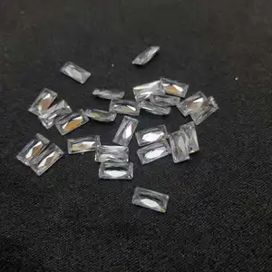 Natural White Zircon Topaz Calibrated Baguette Cut 8x4MM Quality Loose Gemstone with Color Play for Jewelry Making