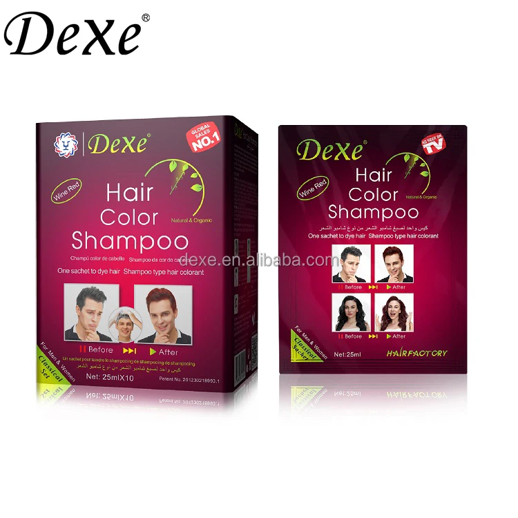 DEXE Best Quality Hot Sale for Black Brown Red Hair Dye Herbal Cream Hair Color Shampoo 100% Perfect Cover Grey White Gray Hair
