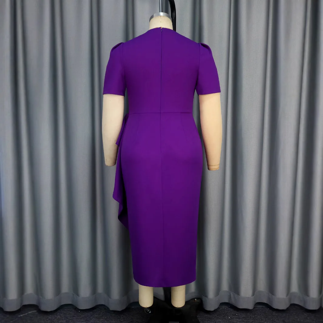 New Arrival 2025 Purple Dress for Women African Design Dresses for Ladies  2025 Fat Women's Dresses Purple