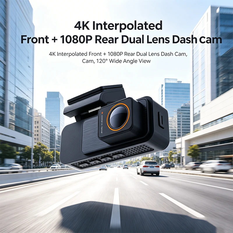 VIEVGUARB VS119 Dash Cam Parking Monitor Loop Recording Night Vision G-Sensor App Control WiFi GPS Dual Lens 120 Angle IPS