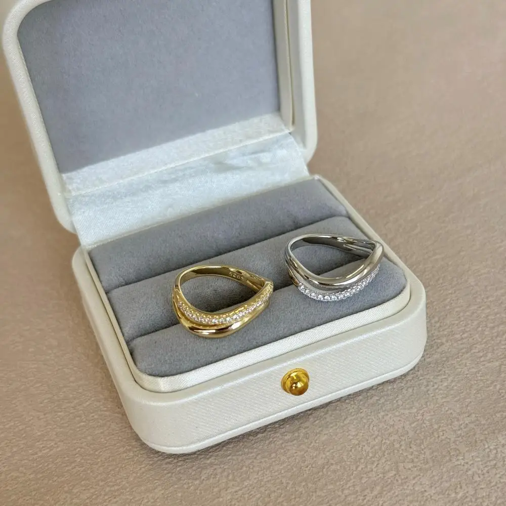 KAKODIY 14K Gold Plated Double Layer Ring Jewelry Engagement 925 Sterling Silver 5A Zircon Ring detail 8