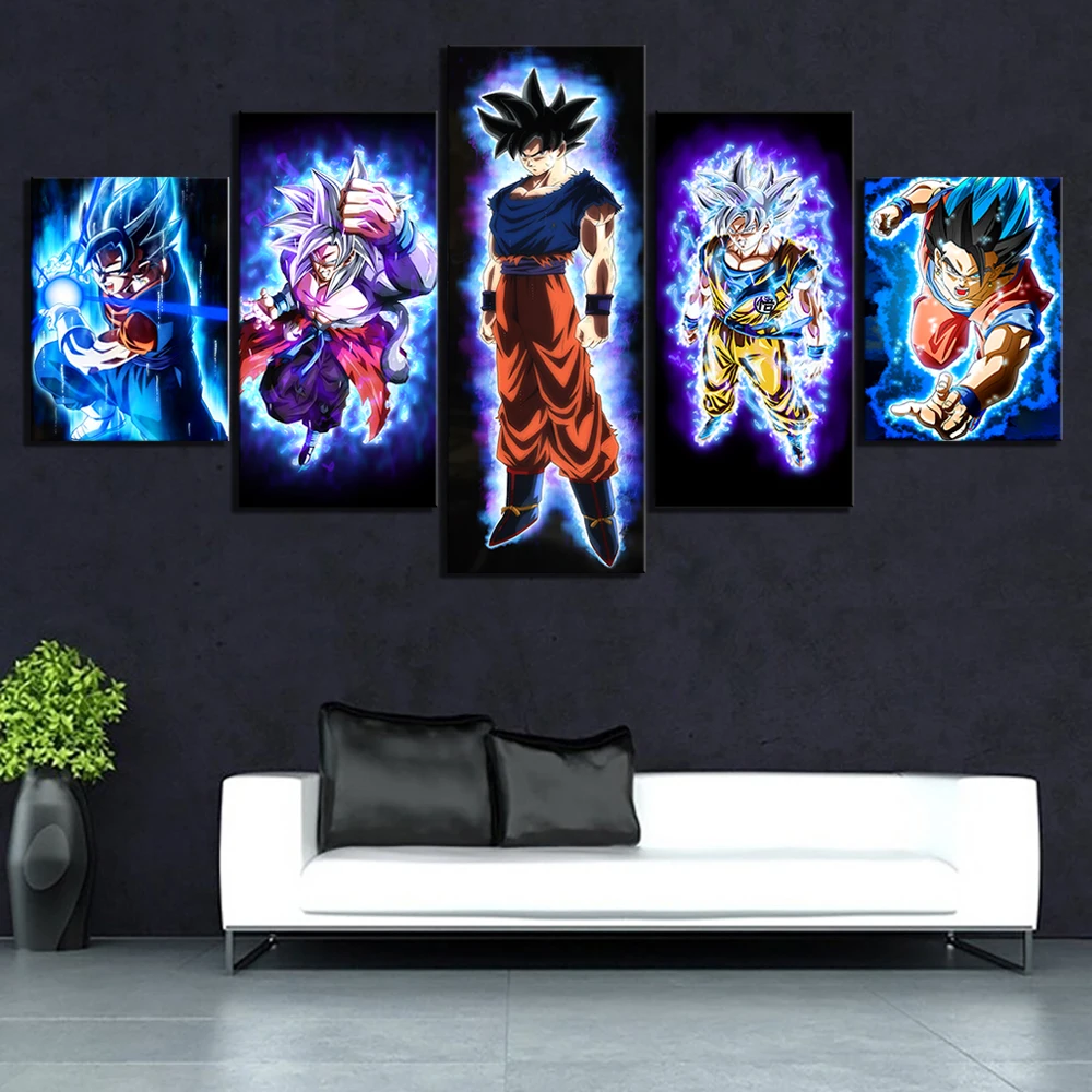 Pintura em tela clássico anime dragon ball z son goku parede quadros  decorativos sala de estar decoração do banheiro arte da parede - AliExpress