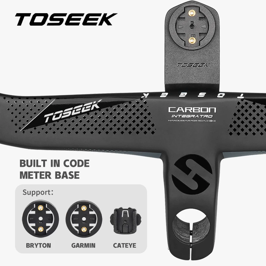 TOSEEK Factory Wholesale Aero Carbon Integrated Road Bike Handlebar Length 90/100/110/120 Lightweight Internal Wiring OEM ODM