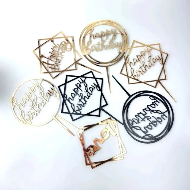 Hot Selling Cake Topper Decoration Acrylic for Happy Birthday Party Baking Supplies Acrylic Cake Topper Birthday Cake Topper