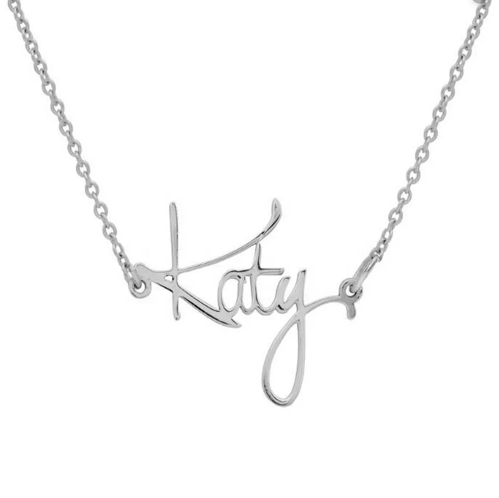 Silver Font Letter Name Necklace 