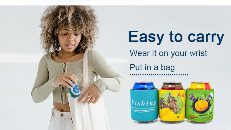 Factory Custom LogoWholsaale Blank Sublimation Neoprene Slap Wrap Can Cooler Insulated Beer Sleeve Slap Wrap Coozies factory