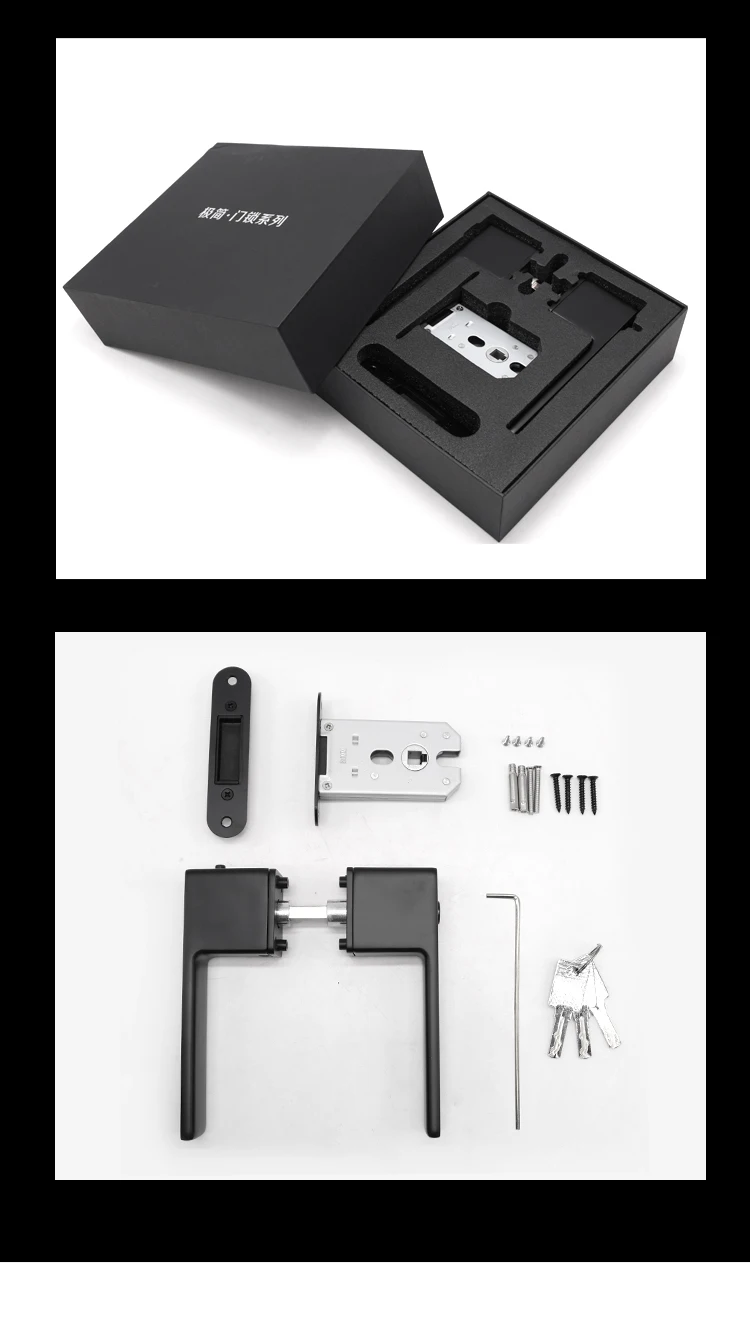 Bedroom Bathroom Door Lock Zinc Alloy Door Handle With Key