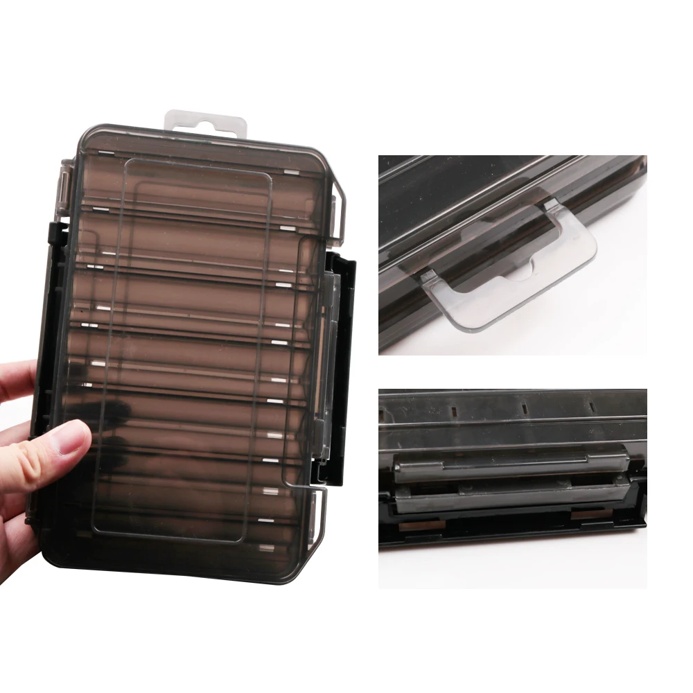 Free sample  Fishing Box 12 14 compartments Fishing Accessories lure Hook Boxes storage Double Sided Fishing Tackle box