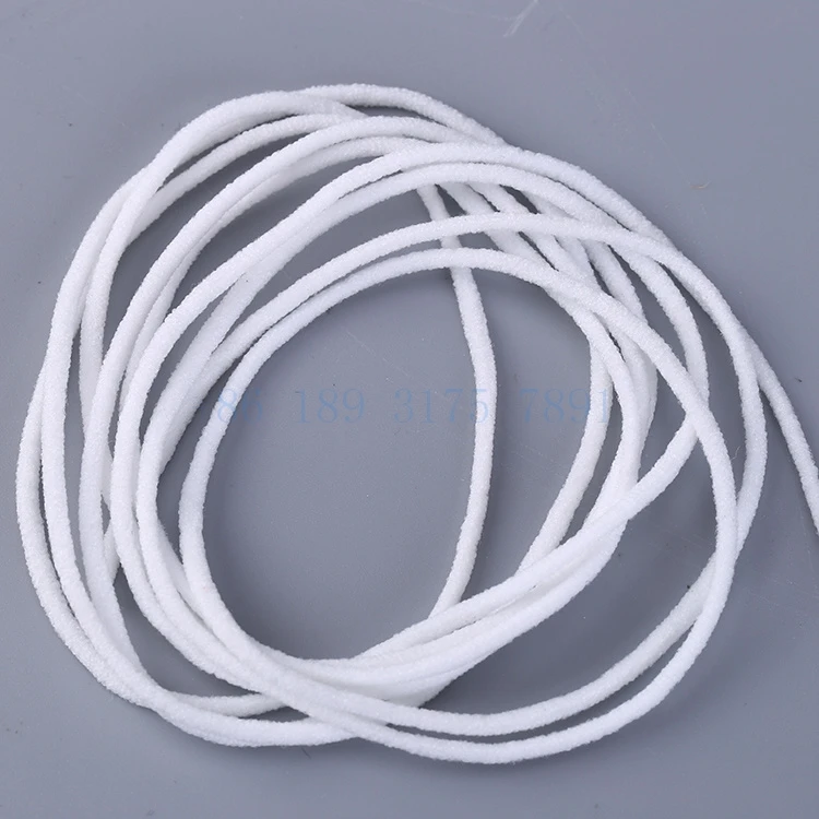 Black color round or flat earloop band for face mask raw material