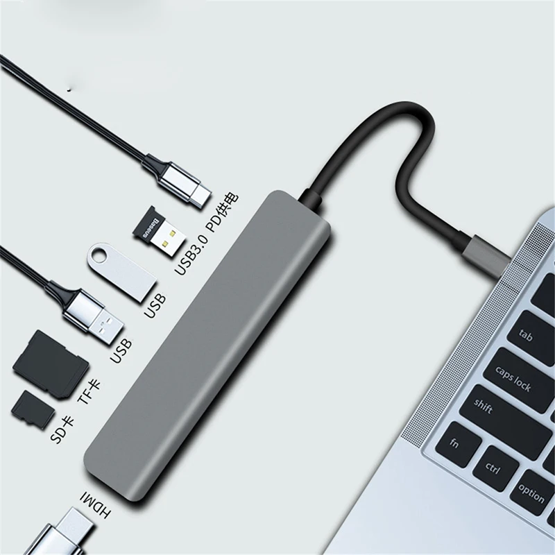 7 в 1 usb3.0 2 0 hub Type C Hub с слотом для TF SD-карты ноутбука