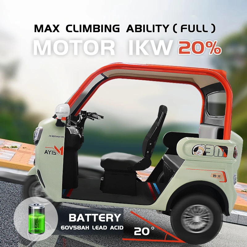 KEYU 2024 New China's Cheap Petrol 3 Wheel Tricycle Passenger Tricycle 3 Wheel Car Taxi for Sale