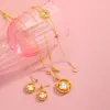 24K gold Magnolia Flower Jewelry Set-33.95g