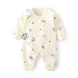 Eco Friendly Soft Cotton Newborn Baby Romper Long Sleeve Cartoon Crawling Suit