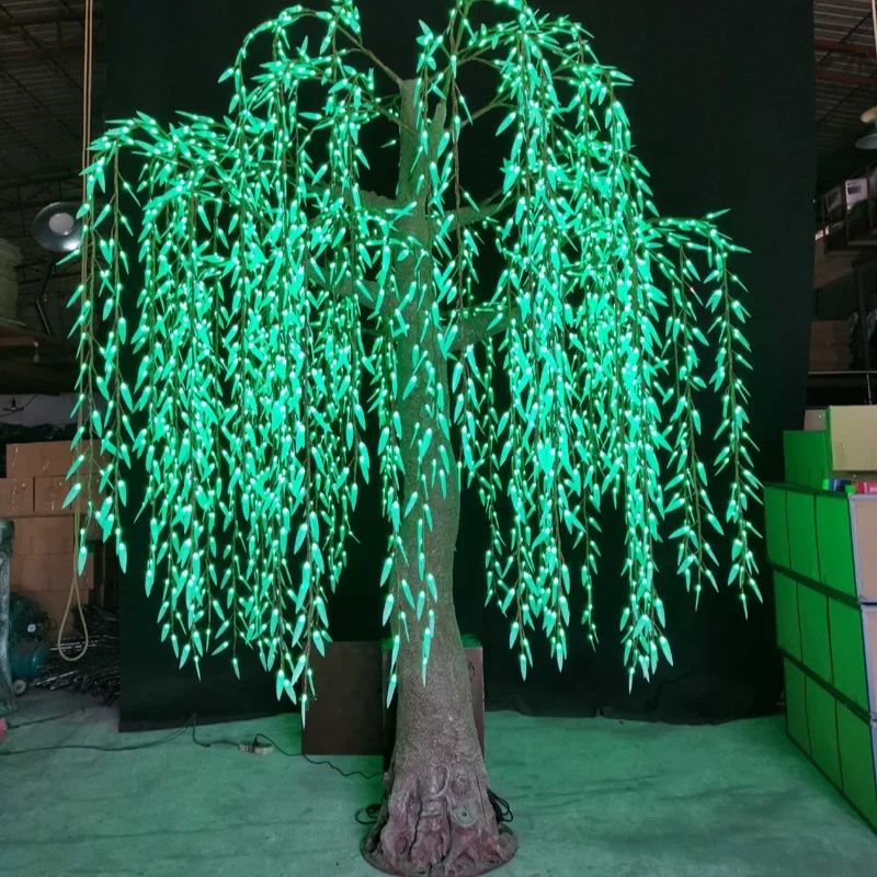 Manufacturer Direct Custom Street Garden 12ft RGB Pixel Control Multi Color Change Remote Control Led Willow Tree Light